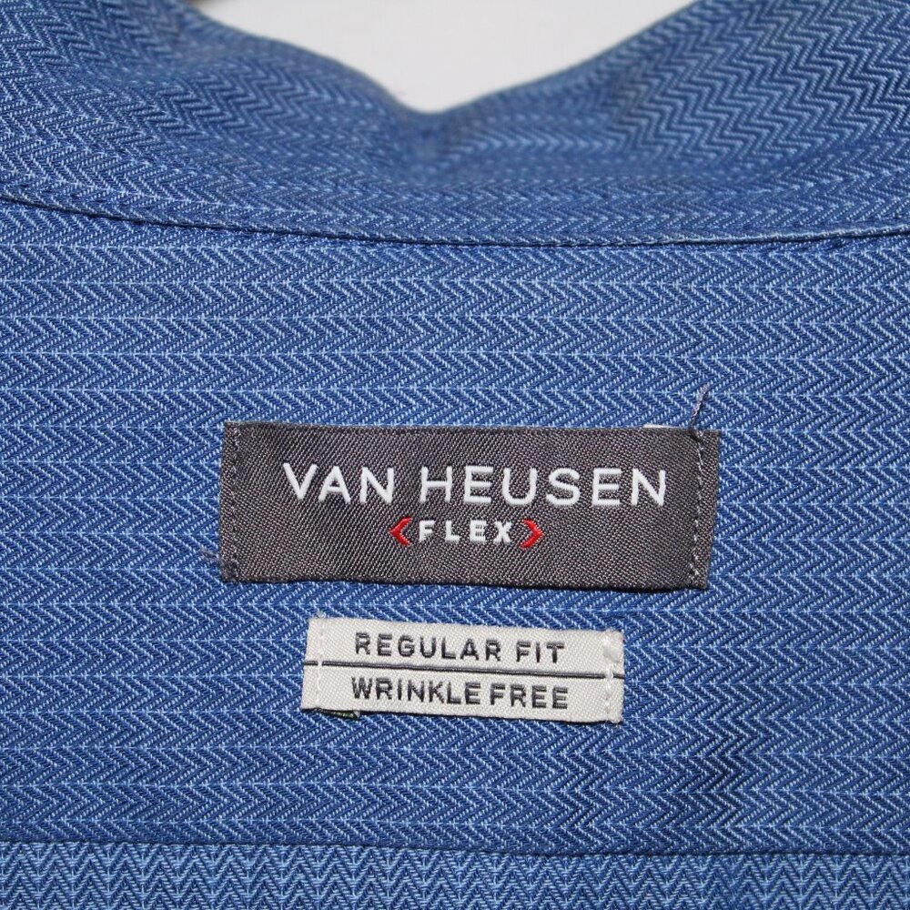 Van Heusen Flex Regular Fit Wrinkle Free classic button up long sleeve 17 34/35 - Picture 4 of 6